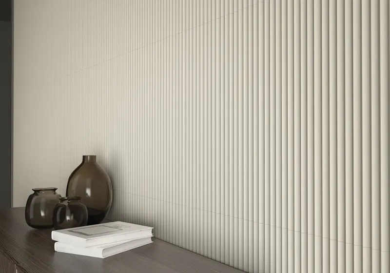 Faïence blanche à relief vertical 16,3 × 51,7