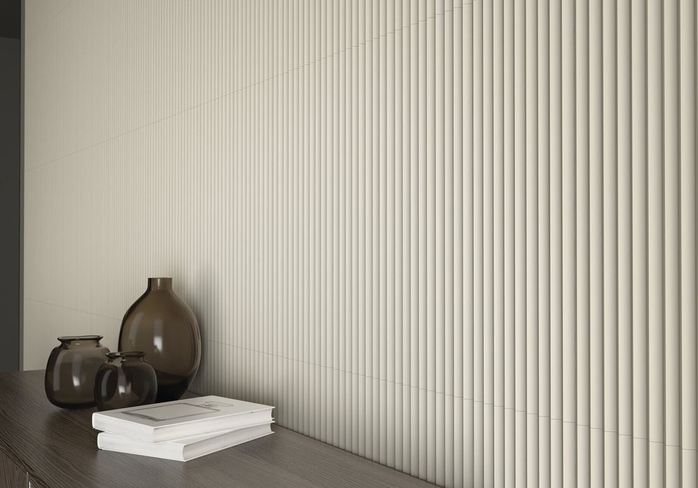 Faïence à relief Tau Gredos White 16,3 × 51,7